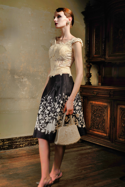 Cream Lace Applique Corset Top