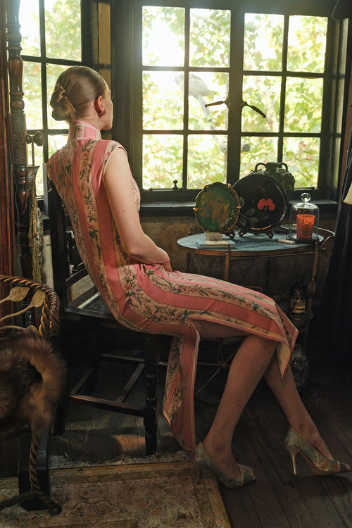 Pink Floral Qipao Cheongsam Dress